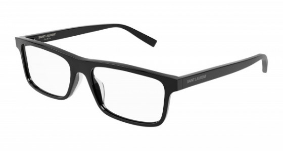 Saint Laurent SL 483 Eyeglasses, 004 - BLACK with TRANSPARENT lenses
