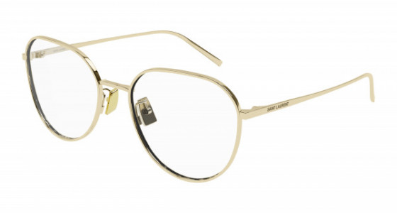 Saint Laurent SL 484 Eyeglasses, 003 - GOLD with TRANSPARENT lenses