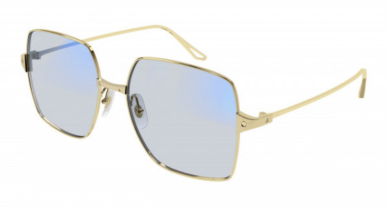 Cartier CT0297S Sunglasses, 005 - GOLD with LIGHT BLUE lenses