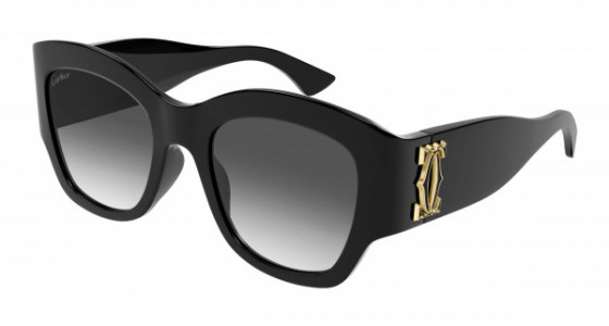 Cartier CT0304S Sunglasses, 001 - BLACK with GREY lenses