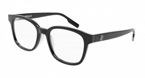 Montblanc MB0180OK Eyeglasses, 005 - BLACK with TRANSPARENT lenses