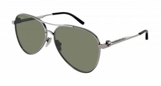 Balenciaga BB0167S Sunglasses, 002 - GUNMETAL with GREEN lenses