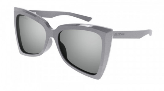 Balenciaga BB0174S Sunglasses, 004 - SILVER with SILVER lenses
