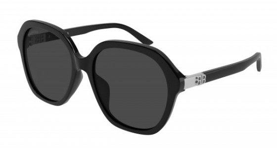 Balenciaga BB0184SA Sunglasses, 001 - BLACK with GREY lenses