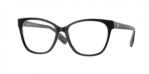 Burberry BE2345 CAROLINE Eyeglasses, 3977 CAROLINE BLACK/PRINT TB/CRYSTA (BLACK)