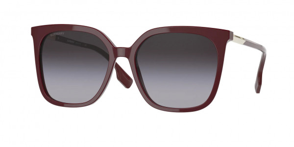 Burberry BE4347 EMILY Sunglasses, 34038G EMILY BORDEAUX GREY GRADIENT (RED)
