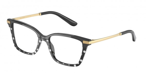 Dolce & Gabbana DG3345F Eyeglasses, 3316 BLACK/POIS (BLACK)