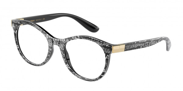 Dolce & Gabbana DG5075 Eyeglasses, 3313 BLACK GRAFFITI (BLACK)