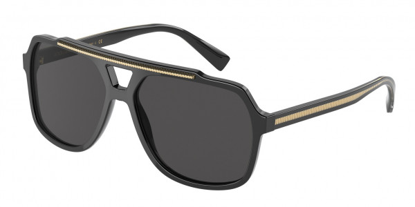Dolce & Gabbana DG4388 Sunglasses, 501/87 BLACK DARK GREY (BLACK)