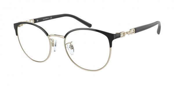 Emporio Armani EA1126 Eyeglasses, 3014 BLACK/PALE GOLD (BLACK)