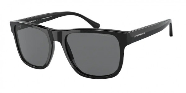 Emporio Armani EA4163 Sunglasses, 587587 SHINY BLACK DARK GREY (BLACK)
