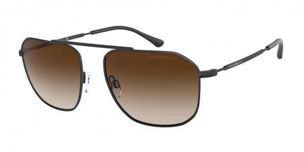 Emporio Armani EA2107 Sunglasses, 300113 MATTE BLACK GRADIENT BROWN (BLACK)