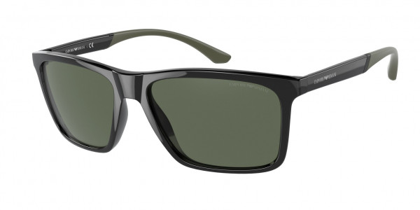 Emporio Armani EA4170 Sunglasses, 501771 BLACK DARK GREEN (BLACK)