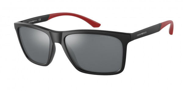 Emporio Armani EA4170 Sunglasses, 50426G MATTE BLACK LIGHT GREY MIRROR (BLACK)