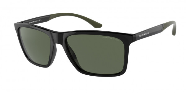 Emporio Armani EA4170F Sunglasses, 501771 BLACK DARK GREEN (BLACK)