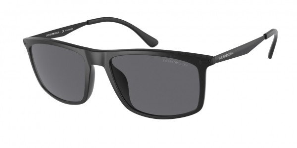 Emporio Armani EA4171U Sunglasses, 500181 MATTE BLACK POLAR GREY (BLACK)