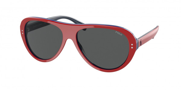 Polo PH4178 Sunglasses, 599387 SHINY RED+ROYAL+NAVY GREY (RED)
