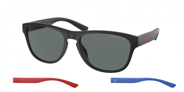 Polo PH4180U Sunglasses, 537581 MATTE BLACK POLAR DARK GREY (BLACK)