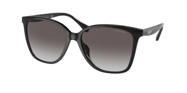 Ralph RA5281U Sunglasses, 50018G SHINY BLACK GRADIENT GREY (BLACK)