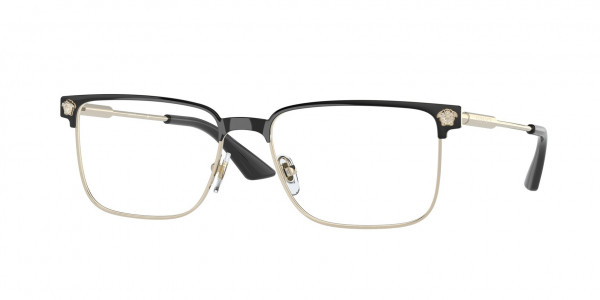 Versace VE1276 Eyeglasses, 1371 BLACK/PALE GOLD (BLACK)