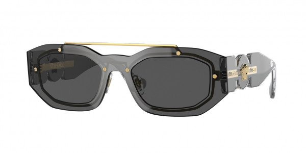 Versace VE2235 Sunglasses, 100287 TRANSPARENT DARK GREY DARK GRE (GREY)