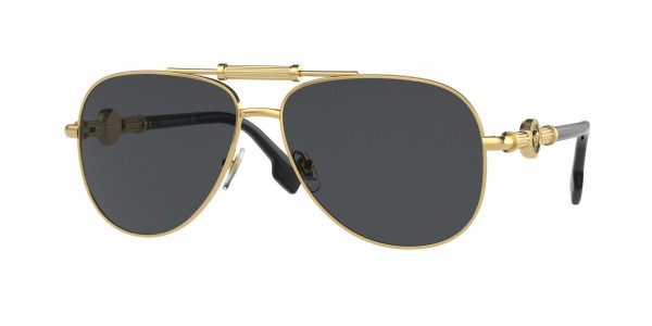 Versace VE2236 Sunglasses, 100287 GOLD DARK GREY (GOLD)
