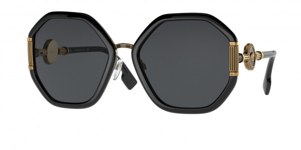 Versace VE4413F Sunglasses, GB1/87 BLACK DARK GREY (BLACK)