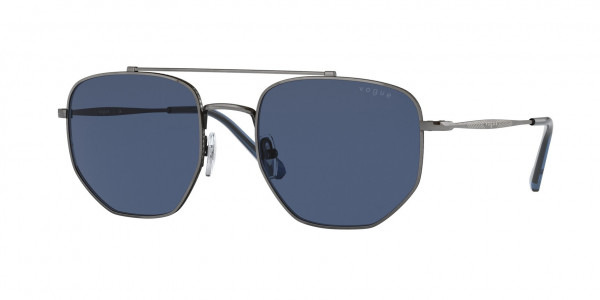 Vogue VO4220S Sunglasses, 513680 SILVER ANTIQUE DARK BLUE (SILVER)