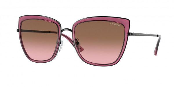 Vogue VO4223S Sunglasses, 352/14 BLACK/TRANSPARENT CHERRY PINK (BLACK)