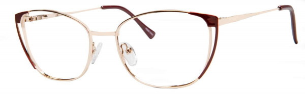 Enhance EN4290 Eyeglasses, Burgundy/Gold