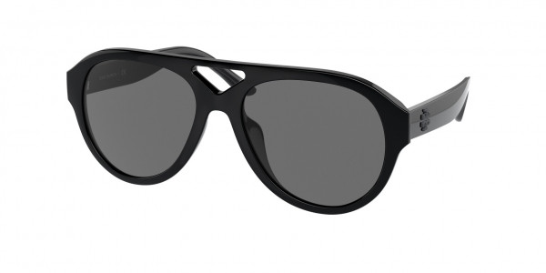 Tory Burch TY9069U Sunglasses, 1873B1 SHINY BLACK GREY SOLID (BLACK)