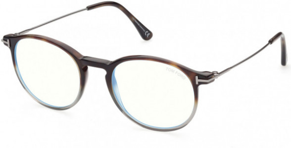 Tom Ford FT5759-B Eyeglasses, 056 - Shiny Grey Havana To Grey, Dark Ruthenium, 