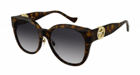 Gucci GG1028SK Sunglasses, 007 - HAVANA with GREY lenses
