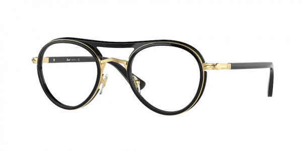 Persol PO2485V Eyeglasses, 1143 GOLD/BLACK (BLACK)