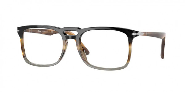 Persol PO3277V Eyeglasses, 1135 BLACK/STRIPED GREY (BLACK)