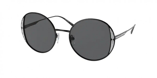 Bvlgari BV6169 Sunglasses, 206687 BLACK DARK GREY (BLACK)