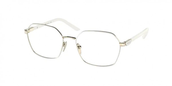 Prada PR 55YV Eyeglasses, LFB1O1 TALC/PALE GOLD (WHITE)