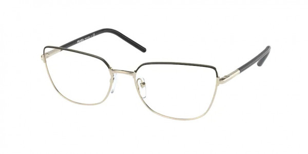 Prada PR 59YV Eyeglasses, AAV1O1 BLACK/PALE GOLD (BLACK)