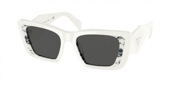 Prada PR 08YS Sunglasses, 02V5S0 WHITE/HAVANA BLACK DARK GREY (WHITE)
