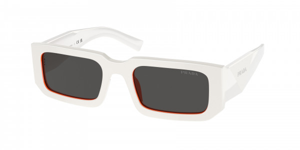 Prada PR 06YS Sunglasses, 17M5S0 TALC/ORANGE DARK GREY (WHITE)