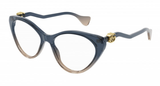Gucci GG1013O Eyeglasses, 002 - BLUE with TRANSPARENT lenses