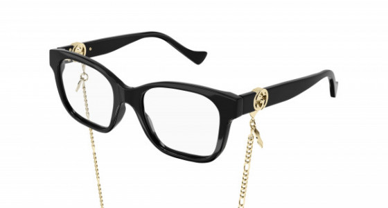 Gucci GG1025O Eyeglasses, 003 - BLACK with TRANSPARENT lenses