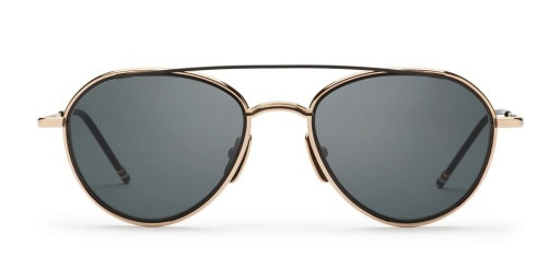 Thom Browne TB-109 Sunglasses, WHITE GOLD/BLACK