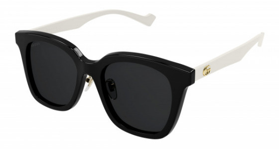 Gucci GG1000SK Sunglasses, 003 - BLACK with WHITE temples and GREY lenses