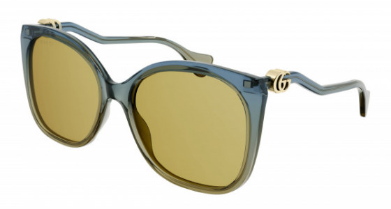 Gucci GG1010S Sunglasses, 003 - BLUE with BROWN lenses