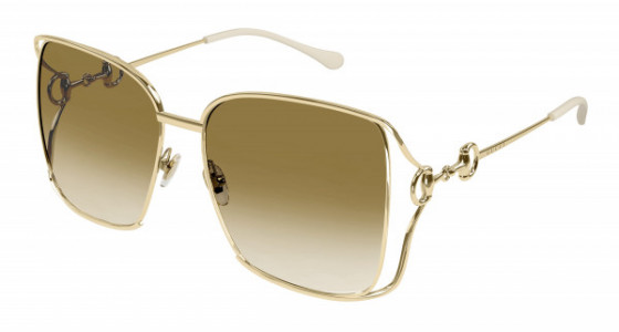Gucci GG1020S Sunglasses, 004 - GOLD with BROWN lenses