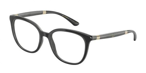 Dolce & Gabbana DG5080 Eyeglasses, 3246 BLACK/TRANSPARENT BLACK (BLACK)