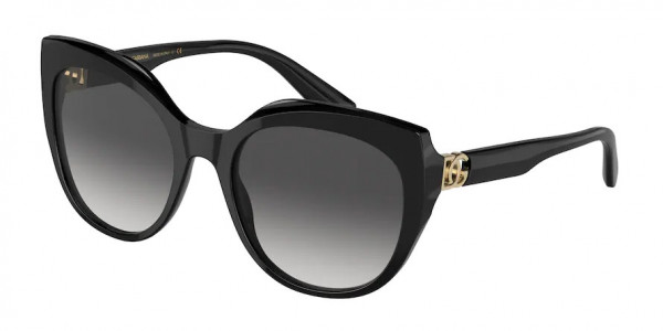 Dolce & Gabbana DG4392 Sunglasses, 501/8G BLACK LIGHT GREY GRADIENT BLAC (BLACK)