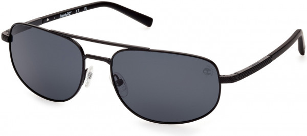 Timberland TB9285 Sunglasses, 02D - Black Front/black Tips/ Smoke Lenses