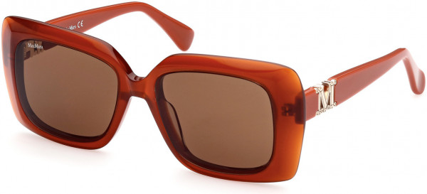 Max Mara MM0030 Emme7 Sunglasses, 44E - Shiny Transparent Orange, Pale Gold 
